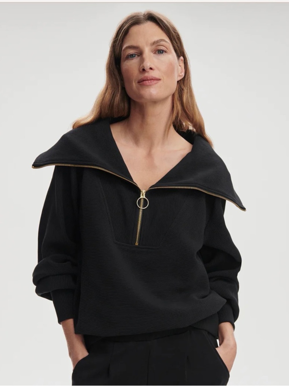 Varley Vine Half-Zip Pullover Black Medium - Picture 1 of 6